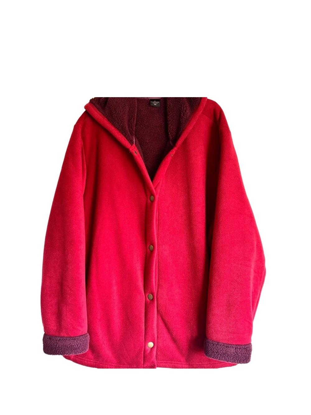 Cuddl Duds Fleece Sherpa Snap Front Hooded Jacket